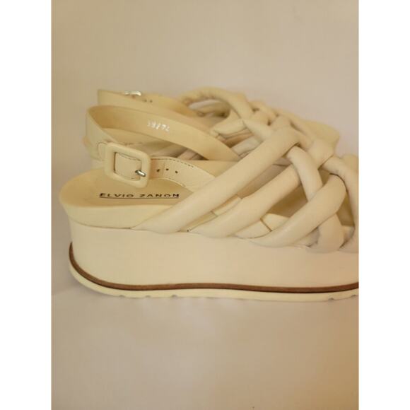 Elvio Zanon Anthropologie Leather Platform Sandals 39 or 8.5 - Picture 2 of 7